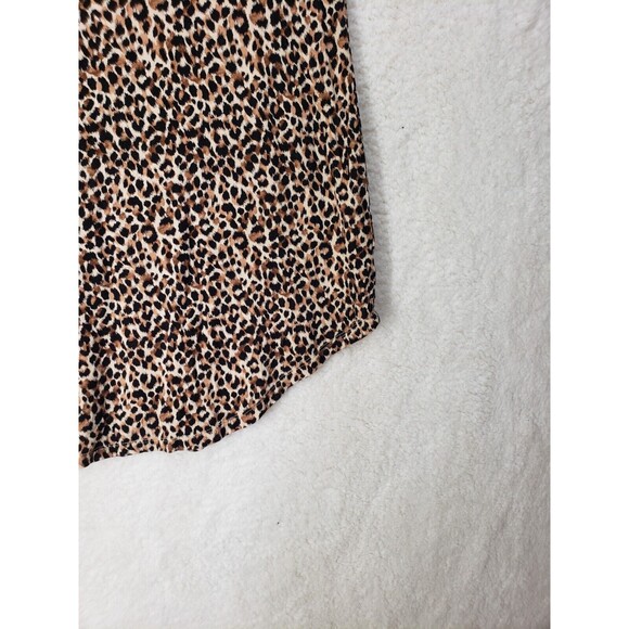 Old Navy Women Top Large Brown Cheetah Print Rayon Blend Sleeveless Tank Shirt - Picture 5 of 16